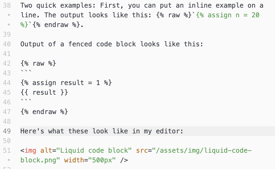 Liquid code block